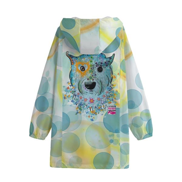 Leichte Regenjacke  Anton – Popart Hundemotiv, 100 % Polyester, Unisex, Mix, Mischling, West Highland Terrier, Westi